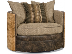 Paul Robert Swivel Chair with Hair On Hide