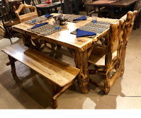 log dining table